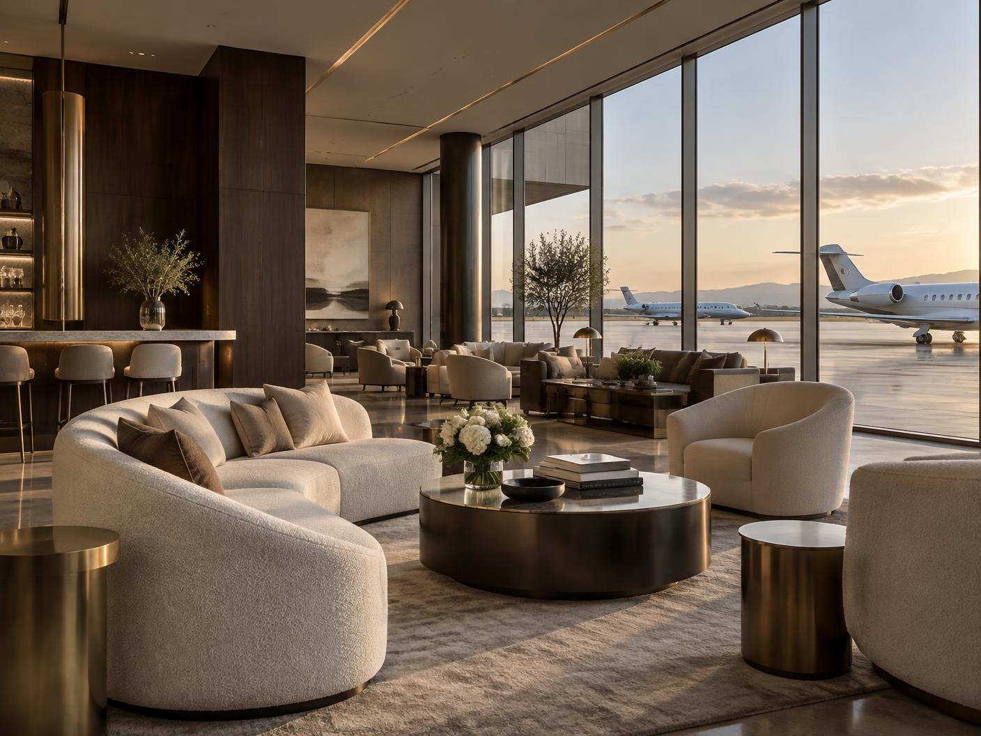 Private lounge overlooking the airfield